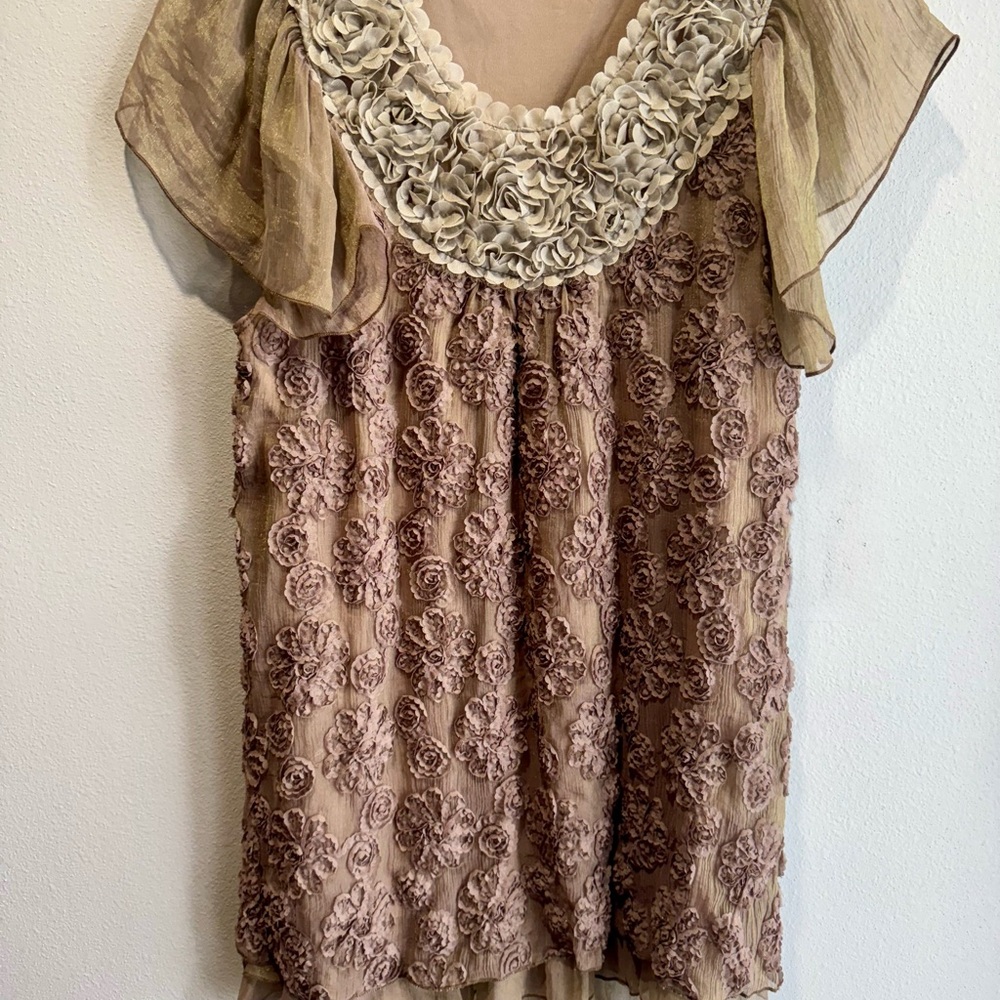Pretty Angel Beige Floral Dress